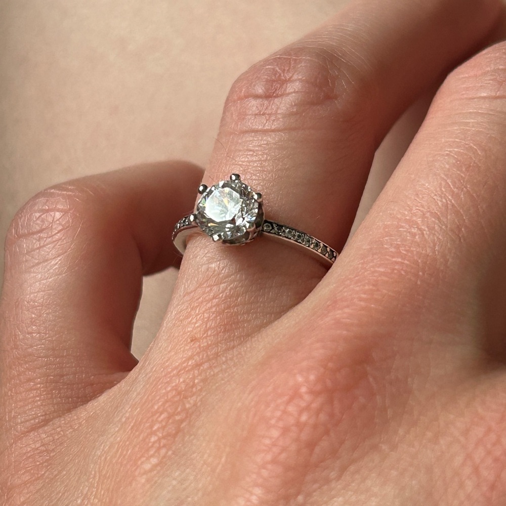 Pandora Silver Solitaire Crown Ring